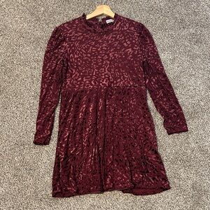 Ten Sixty Sherman Maroon Animal Print Kids Dress